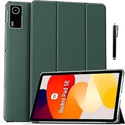 ProElite Case Cover for Redmi Pad SE 11 inch Cover, Smart Flip Case Cover for Redmi Pad SE 11 inch Translucent Back with Stylus Pen [Auto Sleep Wake Feature], Dark Green-image-99