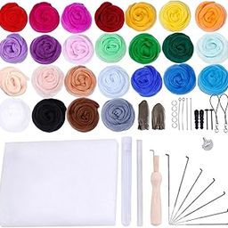 1 Set Needle Felting Starter Kit Wool Felt Tools Mat DIY Hand Craft Making |Crafts | Needlecrafts & Yarn | Spinning & Felting | Roving Wool & Fibers-24