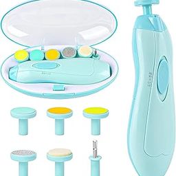 VMITRA Pack of 1 Electric Baby Nail Trimmer Safe Lightweight Baby Nail Cutter Baby Nail Clippers with Light & 6 Grinding Pads for Newborn, Toddler Toes and Fingernails, Kids Nail Care, Polish Trim-image-29