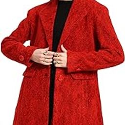 Poly Acrylic Self Design Single Breasted Shawl Collar Full Sleeve Mid Thigh Coat For Women (SS2402)-picture-10
