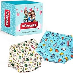 VParents Padded Underwear for Babies and Toddlers with 3 Layers of Cotton Padding Potty Training Pull Up & Diaper-Free Time (3-4 Years) Pack of 2 Fruit & Car Multicolour-image-29