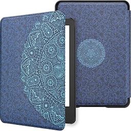WALNEW Case Cover for All-New Kindle (2022 Release), Smart Cover with Auto Sleep/Wake Fits Kindle (11th Generation) - 2022 Release (Blue Flowers)-image-68