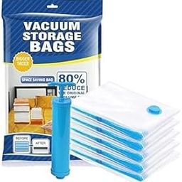 Vacuum Storage Bags for Clothes with Hand Pump – 5-Pack Space Saver Bags for Travel & Home – Self-Compression Organizer-image-44