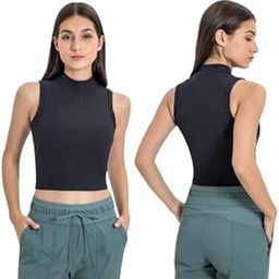 Ladies Winter Warm Inner Fleeced Women's High Neck Woolen Stretchable Sleeveless Padded Thermal Innerwear Cami Tops (30 Till 36)-image-80