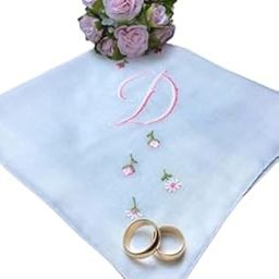 Shree adodhya letter D embroidery handkerchief for women.set of 2.-99
