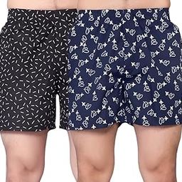 Men's 100% Cotton Boxer Shorts (Pack of 2) | Breathable, Soft Elastic Waistband, Regular Fit, Stylish Prints, Durable Stitching | Perfect Underwear-picture-18