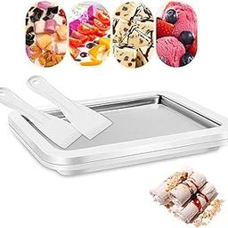 KOLENSA Ice Cream Sorbet Maker Frozen Yogurt Machine, Instant Cold Roller Pan Plate with 2 spatulas, Home Made Soft Ice Cream Milkshake Gelato Fruit Smoothie-image-22