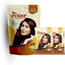 Pushp Herbal Henna 500gm (Get 2 Pouches of 15gm Herbal Henna Free) Natural Powder | Mehandi Powder | Natural Brown Hair | For Men and Women-2
