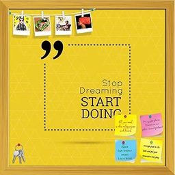 ArtzFolio Stop Dreaming Start Doing D2 | Bulletin Board Notice Pin Board | Vision Soft Board Combo with Thumb Push Pins & Sticky Notes | Golden Frame | 20 x 20 inch (51 x 51 cms)-image-88