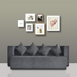 FRESH UP 4 Seater Folding Sofa Bed 78x36x14 Inches, 4 Cushions Incuded-Washable Molphino Chenille Fabric (Grey, Seat Height 14 Inches) 4-Person Sofa-image-68