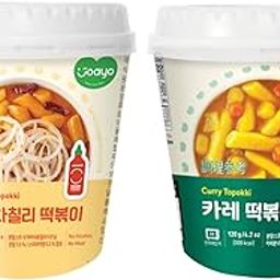 Joayo Srirachachili+Curry Topokki Rice Cakes with Spicy & Rich Flavorful Savory Sauce 120g, Pack of 2, The Product of Korea (Famous Korean Street Food)-image-6