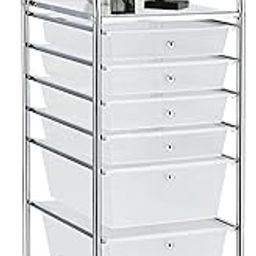 SILKYDRY 6-Drawer Rolling Storage Cart, Multipurpose Utility Drawers Cart with Wheels, Removable Drawers for Craft Scrapbook Tool Paper, Art Organizers and Storage for Home Office School (Clear)-13