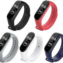 Estrenar Mi Band 3 and 4 Straps Original for Mi Band M3 and M4 Wristband Strap Soft Silicone Adjustable Replacement Band Strap (Device Not Included) Pack of 5-image-11