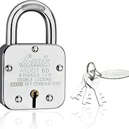 Link® Atoot 60mm Lock | 2 Lakhs Keys Combination Steel Body | Hardened Shackle | 8 Brass Levers | Made in India | 1 Padlock 3 Silver Keys-20