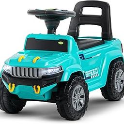 Baybee Speedy Ride on Baby Car for Kids | Ride on Toys Car with Music & LED Light | Portable Push Ride on Jeep with Backrest & Storage Basket | Kids Car to Drive 1-3 Years Boys Girls (Green)-image-39