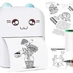 Geniestore Mini Bluetooth Thermal Printer | Portable Ink-Free Label Printer for Android & iOS | Includes 13 Rolls of Print Paper & Stickers-picture-6