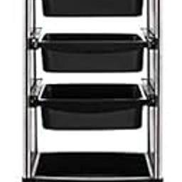 Salon Trolley with ABS Drawers, One Metal Holder, Rolling Wheels for Stylist Hairdresser, Beauty Furniture Hair Styling Storage Station Color Tray-picture-32