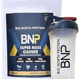 BNP Super Mass Gainer 1kg (500g Combo Pack) Vanilla Flavour High-Calorie Protein Powder for Muscle Growth & Recovery I 52g Protein, 250g Carbohydrate, 1244 Calories With Shaker-image-76