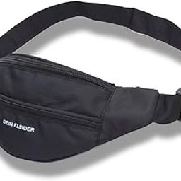 Waist Pack Travel Handy Hiking Zip Pouch Document Money Phone Belt Sport Bag Bum Bag for Men and Women Nylon (Black)-image-6