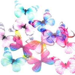MYADDICTION 12 Mixed Color Chiffon Butterfly Embellishments DIY Womens Accessories Hair Accessories-image-65