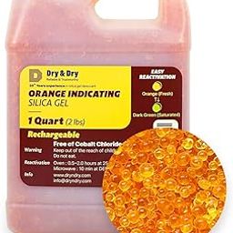 Dry & Dry 1 Quart Orange Premium Desiccant Indicating Silica Gel Beads(Industry Standard 2-4 mm) - 2 LBS Reusable-22