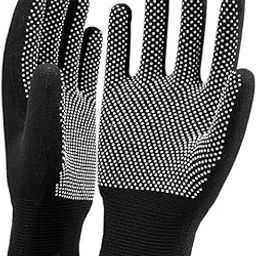 PANTHER'S SPORTS PVC DOTED Cotton Gloves Help for Cricket Bating and Full griping in bat Hand, Increase for Bating (Pair Black)-image-32