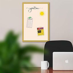 ArtzFolio Whites Family Antique White Colour | Framed Magnetic Dry Erase White Board | Includes Sticky Notes, Magnet Buttons & Markers | Golden Frame | 12 x 18 inch (30 x 46 cms)-image-76