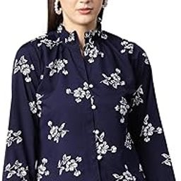 Women's Blue Printed Short Top Regular Fit Stylish Full Sleeve Regular Top for Women Stylish and Trendy for Casual Formal & Festive Occasion-image-41