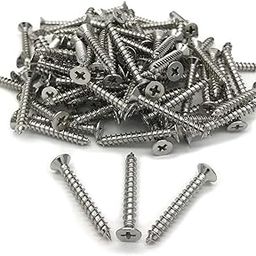 Stainless Steel Self Tapping Screws - Flat CSK Philips Head (Size 6X25mm)(1 Inch) (Qty 100 Pcs)-image-85