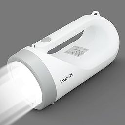 Impex Rechargeable LED Flashlight with Brightness Control Feature | Torch Light | 3600 mAh Battery | 6 Months Warranty | Lumin A4-42