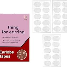 RIOMTRIC Ear Lobe Tape/Invisible Ear Lobe Support Patch for Pierced Ears - Eliminates the Look of Torn or Stretched Piercings - Protects Healthy Ear Lobes from Tearing (Pack of 30)-29