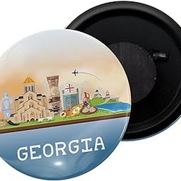 dhcrafts Fridge Magnet Blue Georgia Glossy Finish Design Pack of 1 (58mm)-image-66