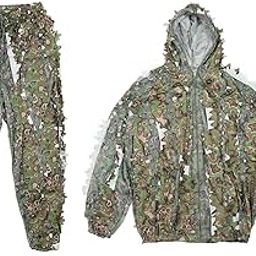 Meadawgs® Leaves Ghillie Suit Set Woodland Hooded Jacket Pant for Farming|Sporting Goods | |Ghillie Suits|1 Set Ghillie Suits-image-28