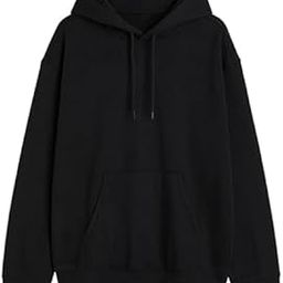 solid hoodie for women kangaroo pocket with full sleeves hooded neck hoody cotton blend (Solid Black)-image-28