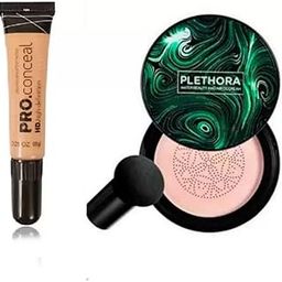 Plethora Mushroom head air cushion Moisturizing Brightening BB Whitening Maquiagem Foundation (creamy, 20 g) & HD PRO CONCEAL Concealer (PURE BEIGE, 8 g) (2 Items in the set)-18