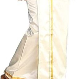 Men's Kanchipuram Silk Zari Dhoti (Off White and Gold, Free Size)-picture-14