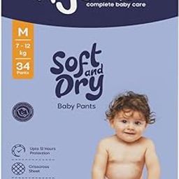 Flycare Soft & Dry Baby Pant Style Diaper M Size (Medium) | 7-12 kg | 34 Count (Pack Of 1) |Comfortable and Cotton Soft Diaper with Leakage Guard, Wetness Indicator, Upto12 Hours Protection-image-59