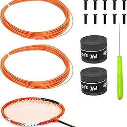 PROBEROS® Replacement Badminton Racket Strings for 2 Rackets, String Repair Kit with Accessories & Tools, Nylon Fiber Strings, 0.78mm, Tension 26lbs, 10m Long Per Roll-12