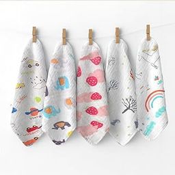 TONY STARK Muslin Cotton Face Towels for Newborn Baby Extra Soft Hankies Reusable Napkins for Infants Toddlers (Big Napkin - 5 Pieces)-15