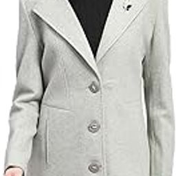 Womens Solid Grey Notched Lapel Full Sleeve Coat-picture-28