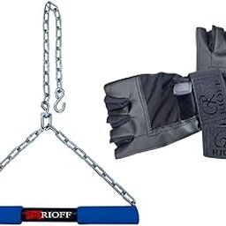 Rioff® Hanging bar Pull Up Bar Height Increase Hanging Rod for Chin Up Bar for Home/Gym Use for Men Kids Boys Adults Fitted with Heavy Chain Sangal With Weightlifting Gloves (5FT)-picture-15