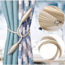 Home Cloud Curtain Holder Tieback/Alloy Curtain Tieback/Drape Tie Backs, Decorative Unique Design 2 Pcs(Light )(Foldable;Light Weight)-image-36