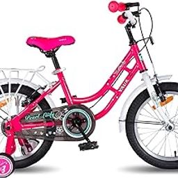 Vaux Pearl Lady Cycle for Kids 4 to 6 years With Training Wheels & Carrier, 16t Cycle For Girls With Steel Frame, Alloy Rims & Tubular Tyre, Bicycle For Girls With Ideal Height 3ft 3inch +(White-Pink)-image-82
