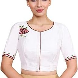 Fashion Neck Casual Black Cotton Blend Women Half Sleeve Blouse(D-1005736@@P)-picture-18