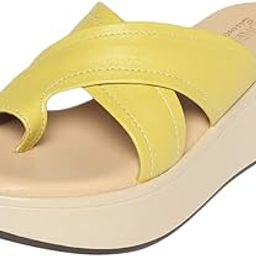 Theresa Fancy and Stylish Comfortable and Fashionable Allday Wear Vegan Wedge Heels for Women and Girls Yellow 5UK-image-12