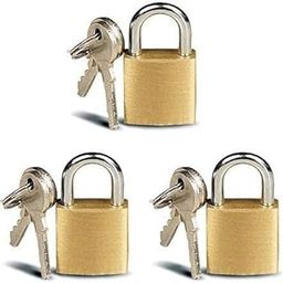 Sorzy 25mm Small Lock and Key for Luggage Bag Travelling Locks Padlock - Gold (Set of 3)-image-2