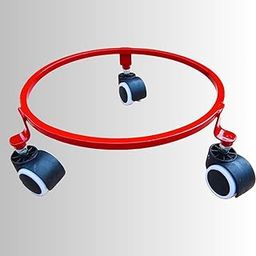 RedBuild Gas Cylinder Trolley with Wheels | LPG Cylinder Stand for Home and Kitchen | Heavy Duty Metal (RED)-image-3