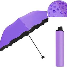 Water Magical Floral Manual 3-Fold Umbrella For Men & Women | Black Film Coated UV-Rays Safe (23" Large Size)-26