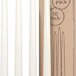 AuraDecor Taper Candles Pack || Dinner Candles || Celebration Candles || 10 inch Candles || Dripless || Smokeless Candle || Burnng Time 8 Hours (Pack of 4, Ivory)-12