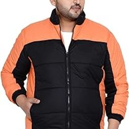 john pride Plus Size Men's Solid Long Sleeve Mock Collar Black Padded Jacket for Men-picture-9